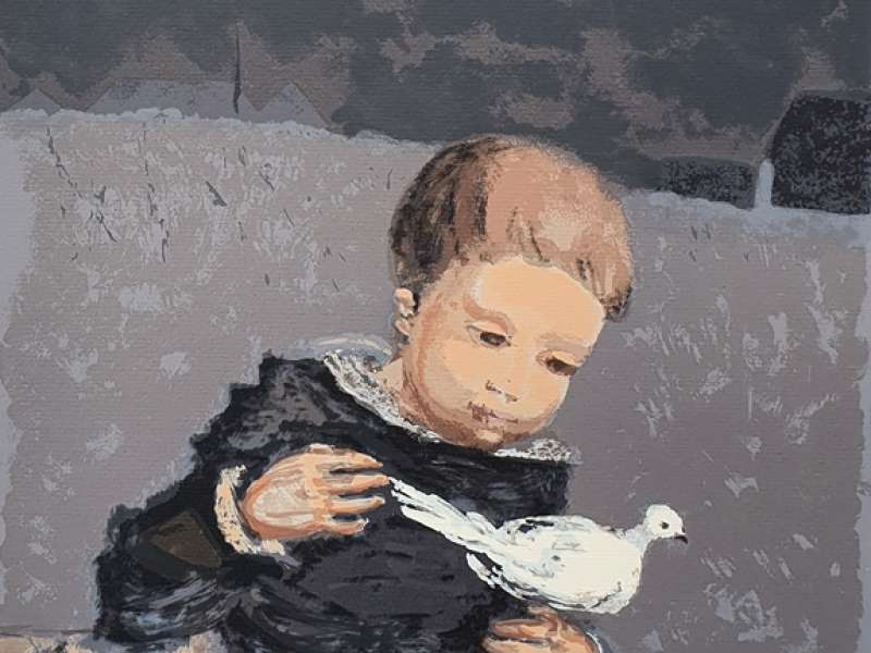 Dječak s golubom (bez okvira)