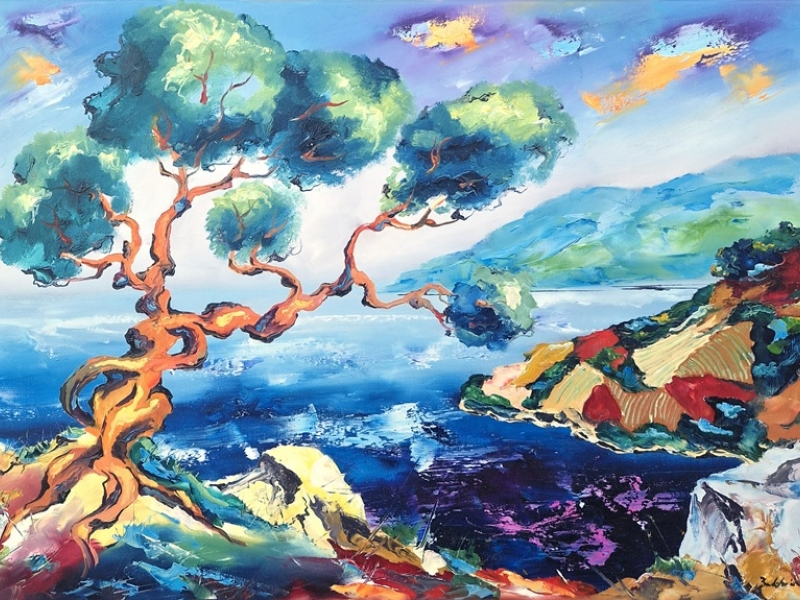 Olive tree and vineyards 2696