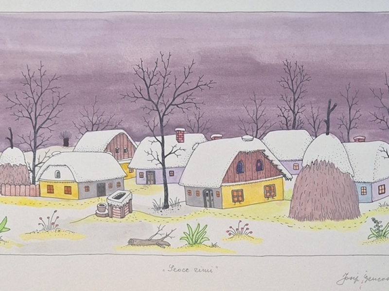 Village in winter LJUB