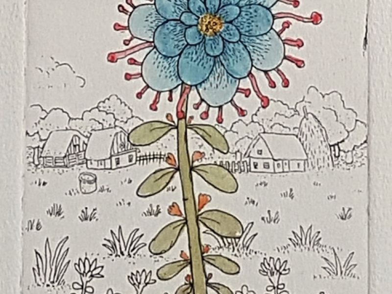 Cvijet u polju - plavi