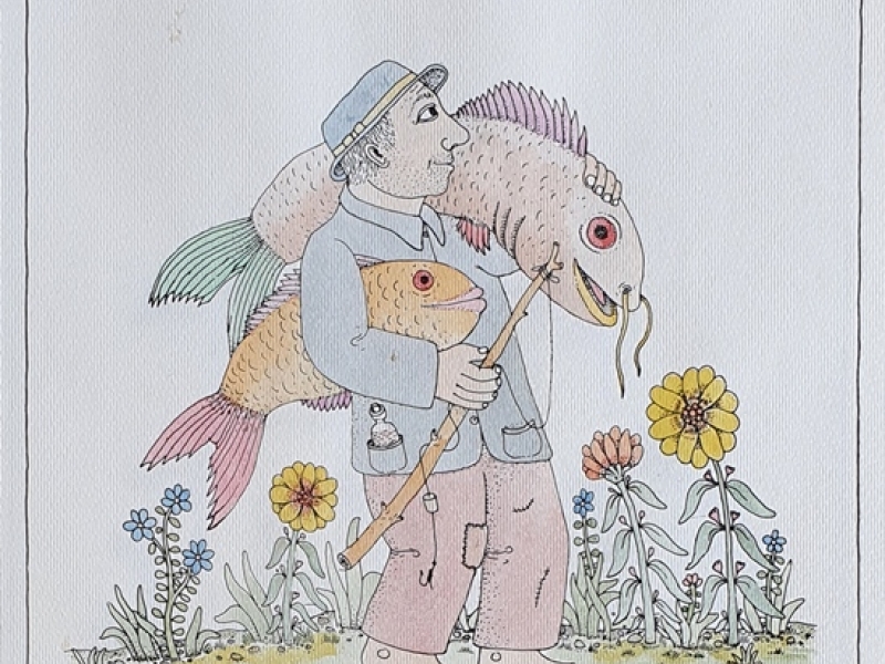 Fisherman with two fish M XXI