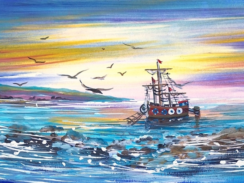 Sea landscape - Sailboat 2428