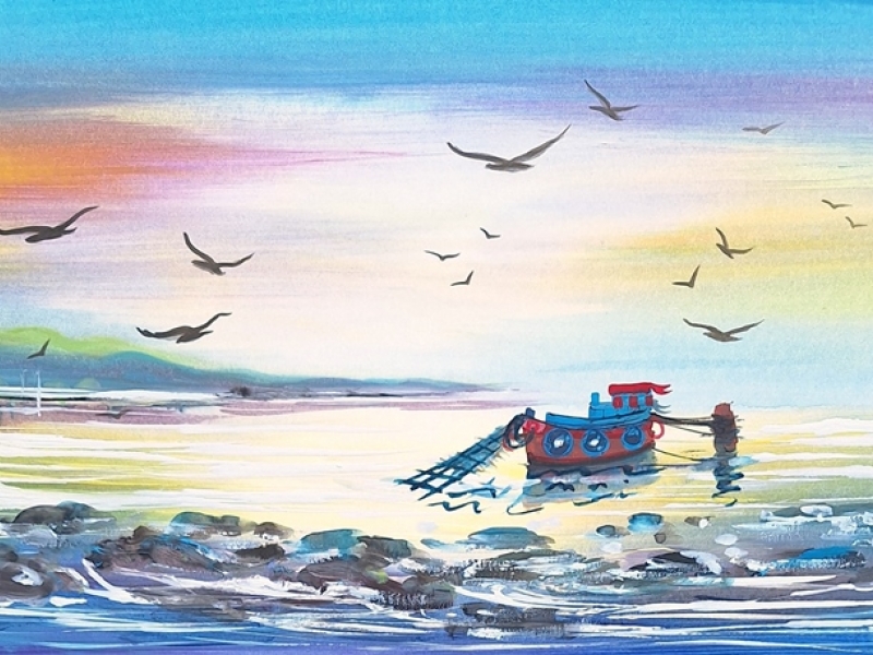 Sea landscape - Boat 2430