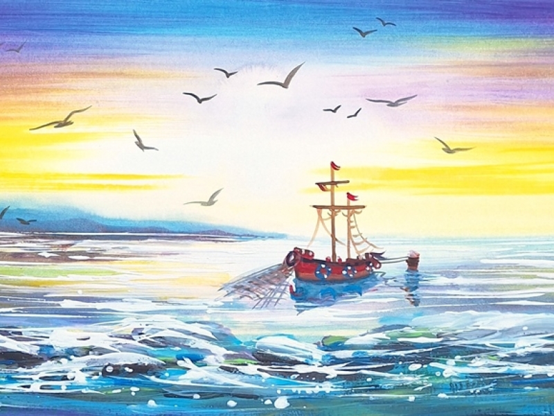 Sea landscape - Sailboat 2431