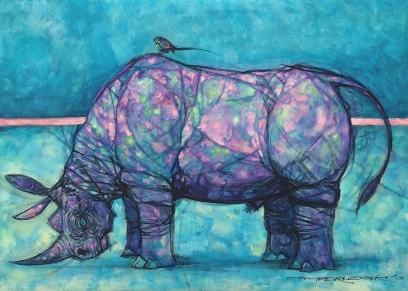 Rhinoceros , Peruzović Marko Hrvoje, acrylic on canvas