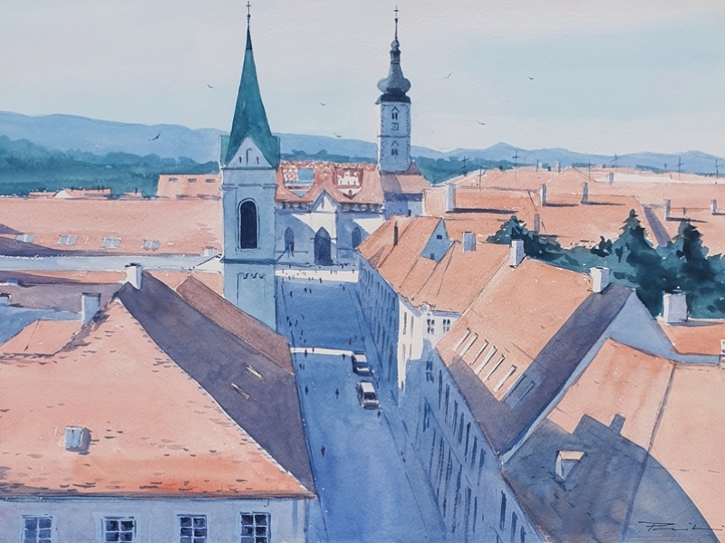 Zagreb - Markova crkva i krovovi 2118