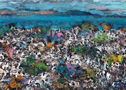 Seaside stones, Travaš Sunčica, oil on canvas