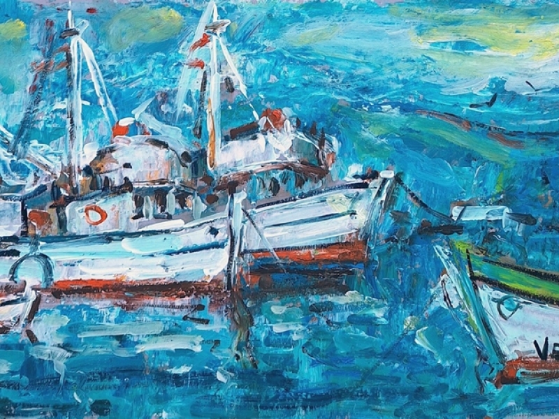 Trawlers on a dock 2426