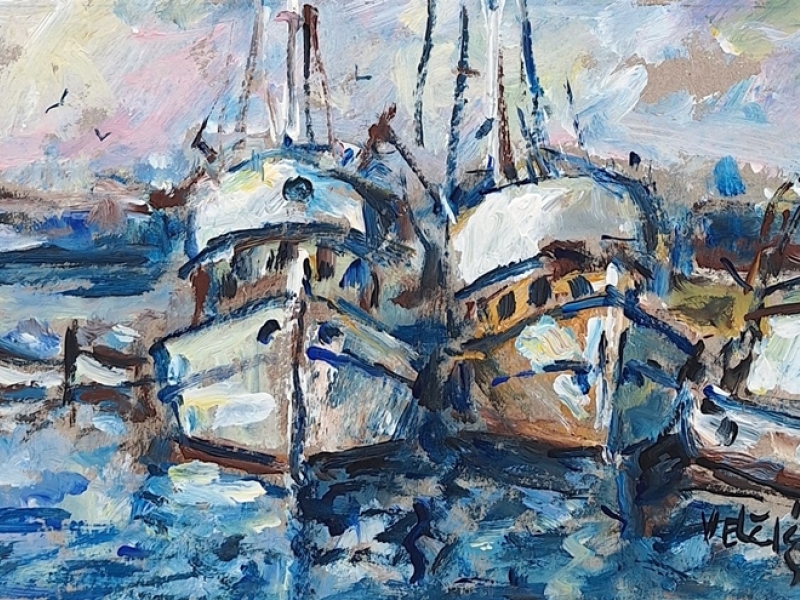 Trawler on a dock 2511
