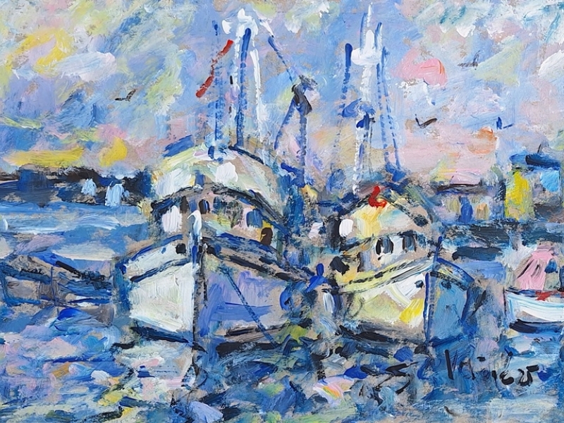 Trawler on a dock 2525