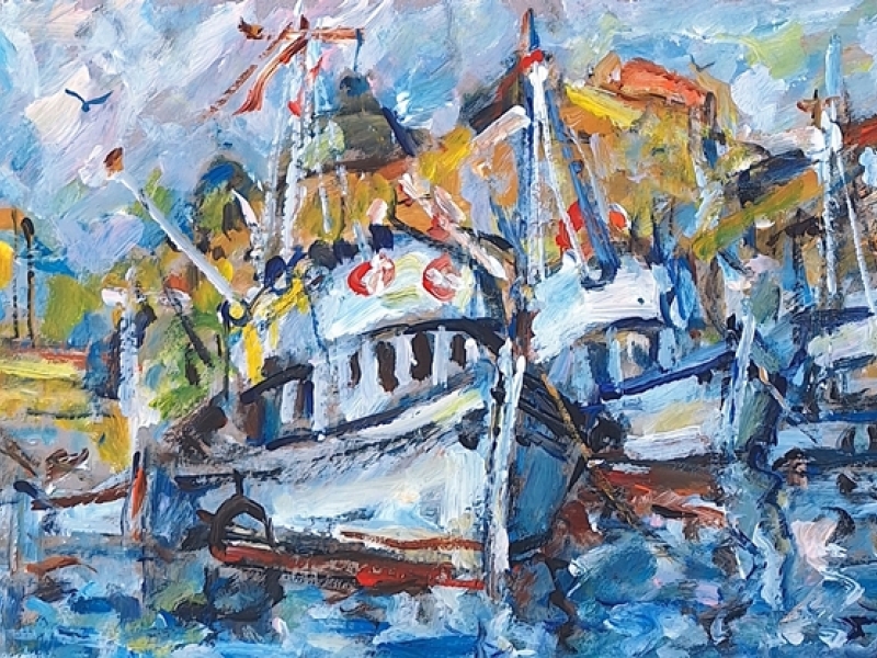Trawlers on a dock 2556