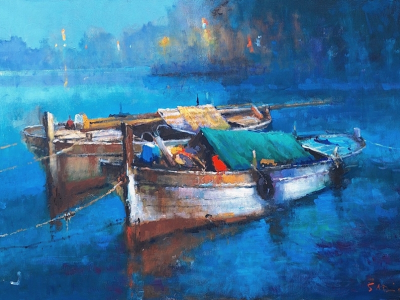 Two moored boats