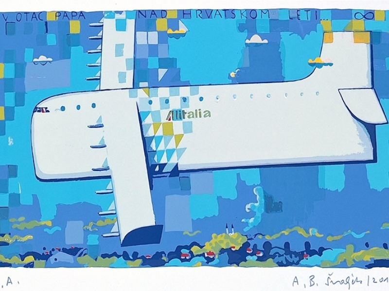 The pope flies over Croatia